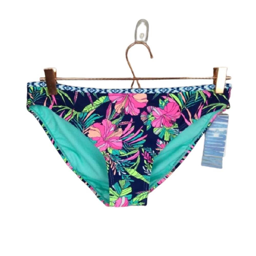 Inmocean Tropikali Floral Bikini Bottoms Size XL Vacation Beach Tropical Blue